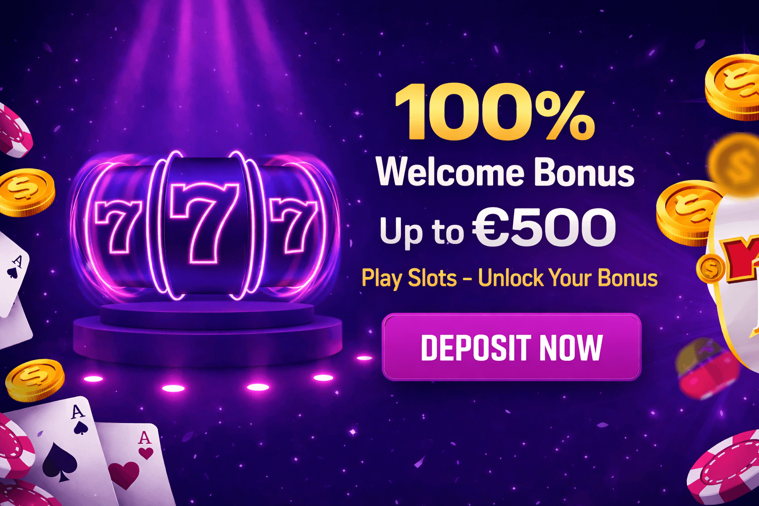 100% Welcome Bonus up to €500 promotion